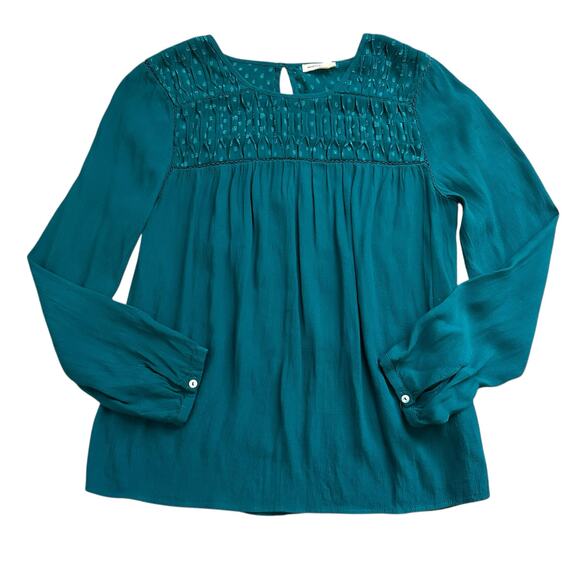 Meadow Rue Anthropologie teal long sleeve top size M - Picture 13 of 13